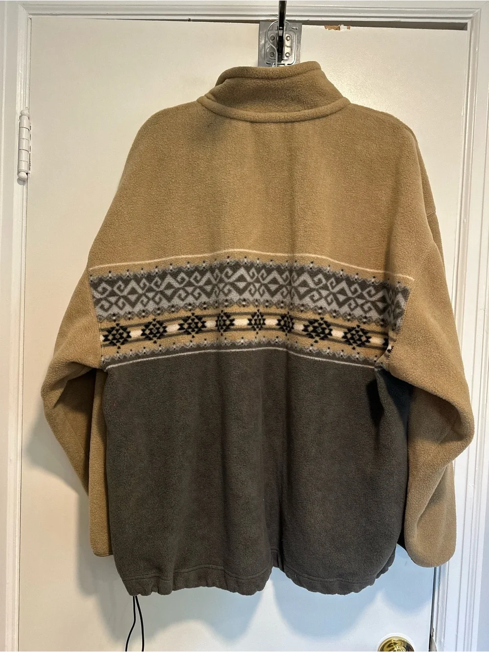 VTG Fieldmaster Nordic Fair Isle Aztec SzXL 1/4 Zip Colorblock fleece sweater.
